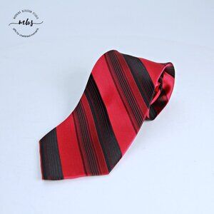 Pierre Cardin Striped Red Black Silk Tie